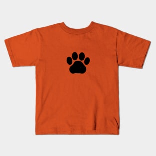 Cat paw print BLACK Kids T-Shirt